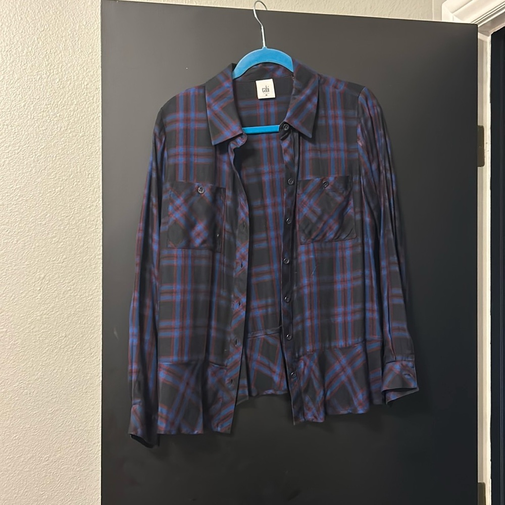 CAbi black, red and blue flannel